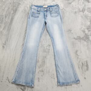 Vintage Y2K Bamboo Jeans Womens 9 Juniors Light Wash Mid Rise Flare Leg Bootcut